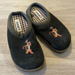 Disney Baby Black Leather Closed Toe Slip On Casual Clog Shoes Size US 1